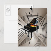 Piano Notes und staff Postkarte (Vorne/Hinten)