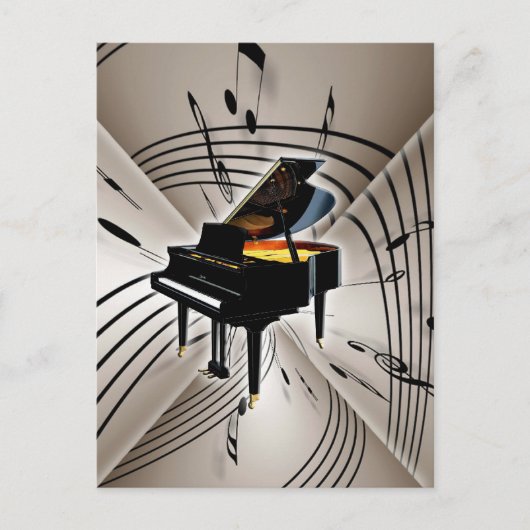 Piano Notes und staff Postkarte (Vorderseite)