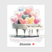 Piano of Love Hearts Valentine's Day Aufkleber (Blatt)