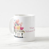 Piano of Love Hearts Valentine's Day Kaffeetasse (Vorderseite Links)