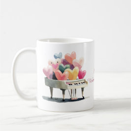 Piano of Love Hearts Valentine's Day Kaffeetasse