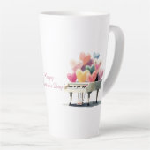 Piano of Love Hearts Valentine's Day Milchtasse (Rechte Ecke)