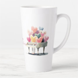Piano of Love Hearts Valentine's Day Milchtasse