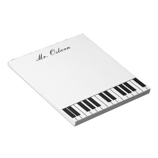 Piano Personalisiert Notepad Notizblock (angewinkelt)