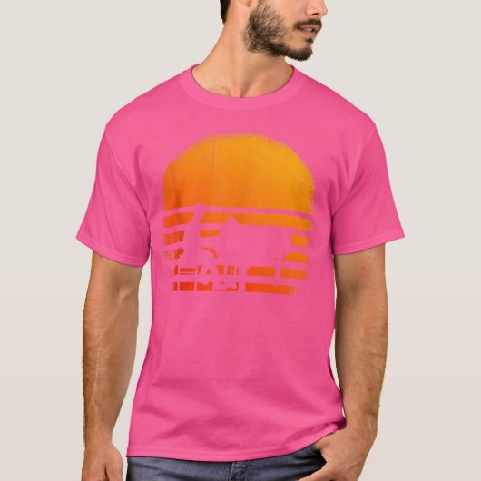 Piano Pianist Retro Sunset Piano T-Shirt (Vorderseite)