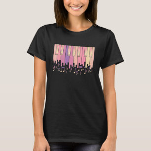 Piano Piano Keyboard Synthesizer und Treble Clef T-Shirt