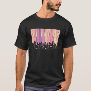 Piano Piano Keyboard Synthesizer und Treble Clef T-Shirt