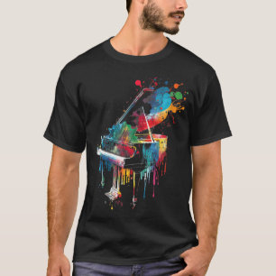 Piano Piano Splash Art Jazz Komponist T-Shirt