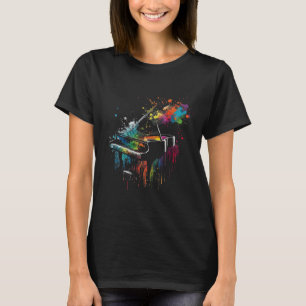 Piano Piano Splash Art Jazz Komponist T-Shirt