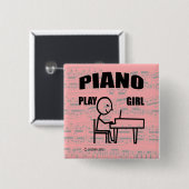 Piano Play Girl Button (Vorne & Hinten)