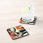 Piano Player - Art von Airbrush Getränkeuntersetzer (Rechte Seite)