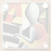 Piano Player - Art von Airbrush Glasuntersetzer (Rückseite)