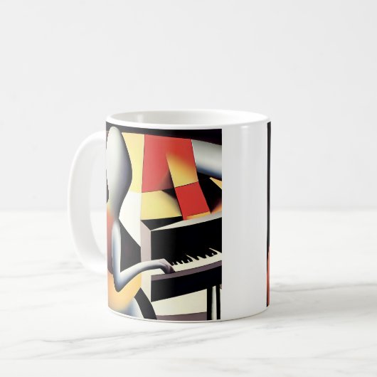 Piano Player - Art von Airbrush Kaffeetasse (Vorderseite Links)