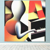 Piano Player - Art von Airbrush Leinwanddruck (Insitu (Holzboden))
