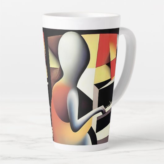 Piano Player - Art von Airbrush Milchtasse (Rechte Ecke)