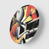 Piano Player - Art von Airbrush Runde Wanduhr (Winkel)