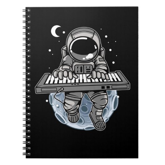 Piano Player Astronaut Musikinstrument Kosmonaut Notizblock (Vorderseite)