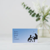 Piano Player Blue Visitenkarte (Stehend Vorderseite)