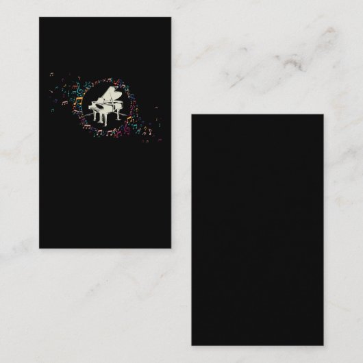 Piano Player Farbenfrohe Musical Notes Musiklehrer Visitenkarte (Vorne/Hinten)