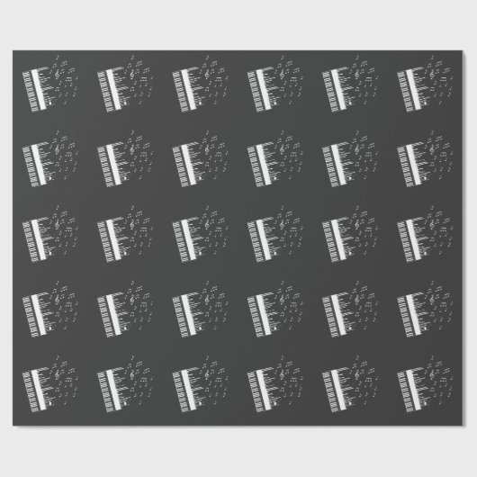 Piano Player Flying Musiknote Bird Pianist Geschenkpapier (Flach)