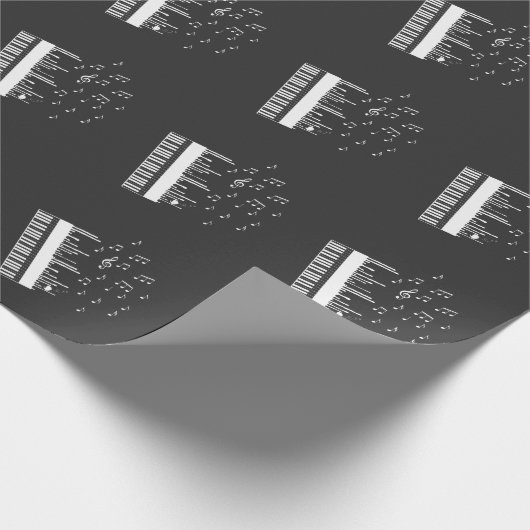 Piano Player Flying Musiknote Bird Pianist Geschenkpapier (Ecke)