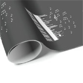 Piano Player Flying Musiknote Bird Pianist Geschenkpapier (Rolleneckpunkt)