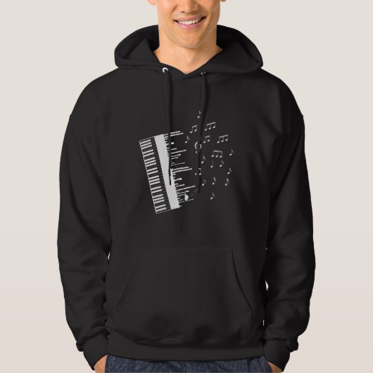 Piano Player Flying Musiknote Bird Pianist Hoodie (Vorderseite)