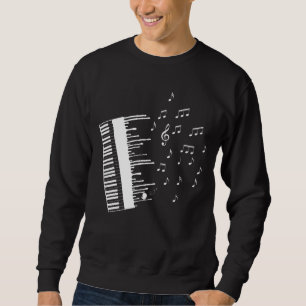 Piano Player Flying Musiknote Bird Pianist Sweatshirt