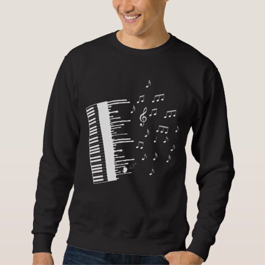 Piano Player Flying Musiknote Bird Pianist Sweatshirt (Vorderseite)