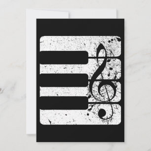 Piano Player Keyboard Treble Clef Musikinstrument Einladung