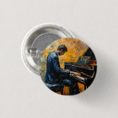Piano Player - Ölgemälde Button (Vorne & Hinten)