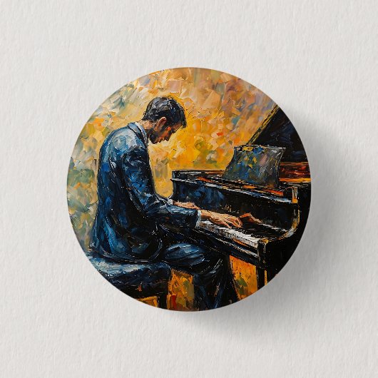 Piano Player - Ölgemälde Button (Vorderseite)
