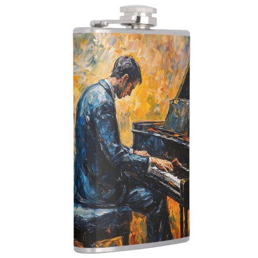 Piano Player - Ölgemälde Flachmann (Rechts)