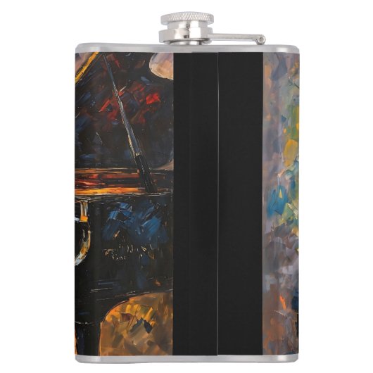 Piano Player - Ölgemälde Flachmann (Rückseite)