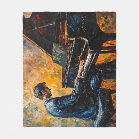 Piano Player - Ölgemälde Fleecedecke (Vorderseite)