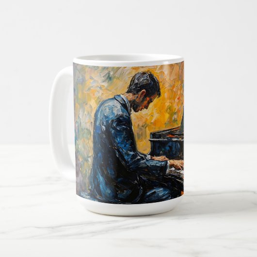 Piano Player - Ölgemälde Kaffeetasse (Vorderseite Links)