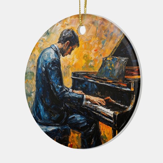 Piano Player - Ölgemälde Keramik Ornament (Links)