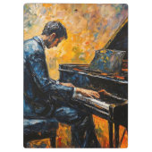 Piano Player - Ölgemälde Klemmbrett (Rückseite)
