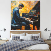 Piano Player - Ölgemälde Leinwanddruck (Insitu (Schlafzimmer))