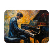 Piano Player - Ölgemälde Magnet (Horizontal)