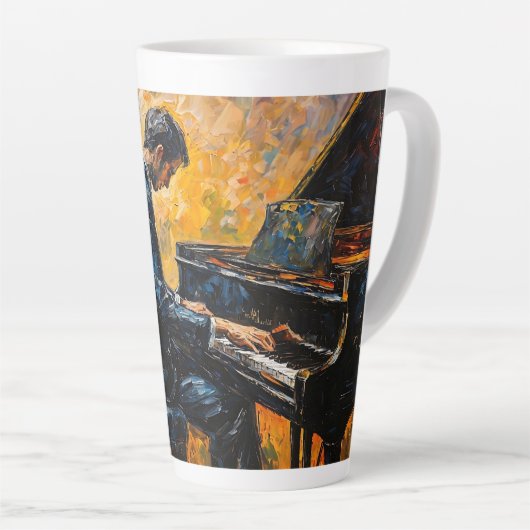 Piano Player - Ölgemälde Milchtasse (Rechte Ecke)