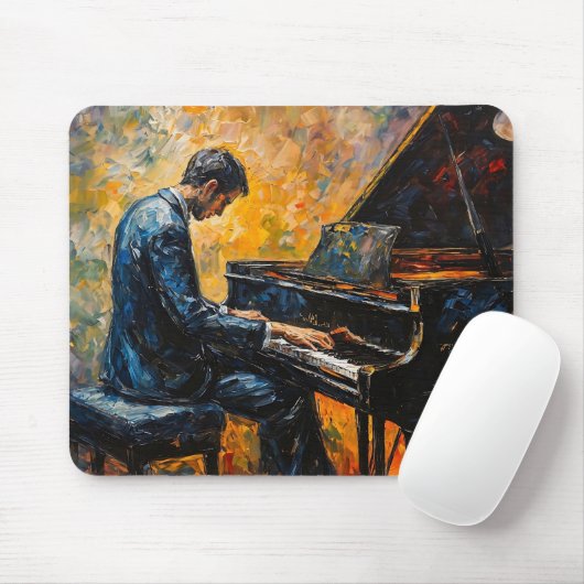 Piano Player - Ölgemälde Mousepad (Mit Mouse)