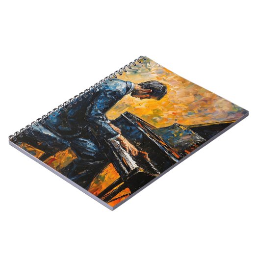 Piano Player - Ölgemälde Notizblock (Linke Seite)