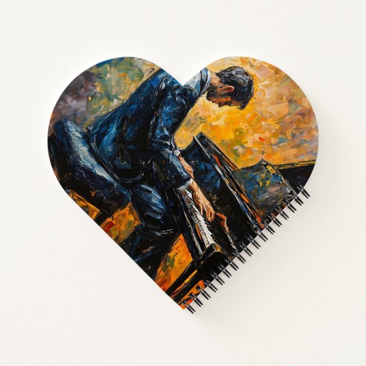 Piano Player - Ölgemälde Notizblock (Rückseite)