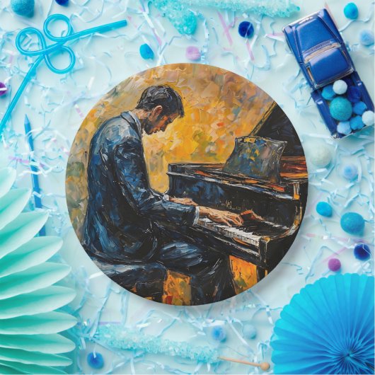 Piano Player - Ölgemälde Pappteller (Party)