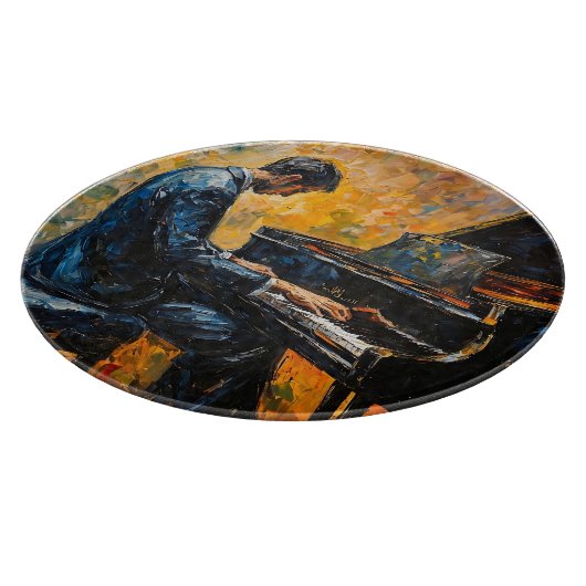 Piano Player - Ölgemälde Schneidebrett (Ecke)