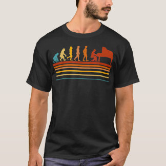 Piano Player Pianist Evolution Retro T-Shirt