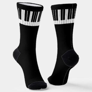 Piano Player Schwarzweiß-Tastatur Socken