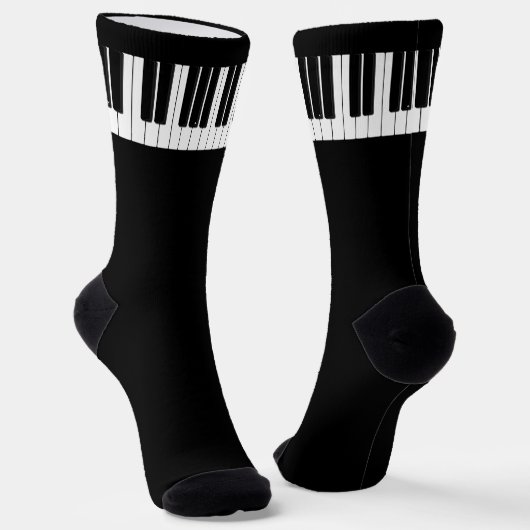 Piano Player Schwarzweiß-Tastatur Socken (Gewinkelt)