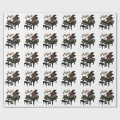 Piano Player Xmas Lighting Santa Playing  Geschenkpapier (Flach)
